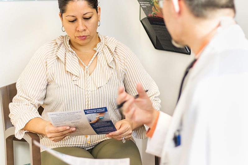 A patient with a doctor